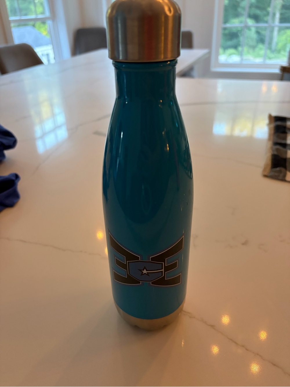 Stainless Steel Teal Insulated Water Bottle with Star Logo ECE cheer